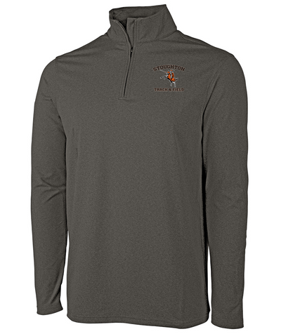 Stoughton Track &amp; Field - Chaqueta elástica con cremallera de un cuarto para hombre, de tejido jaspeado Eco-Logic (9468)