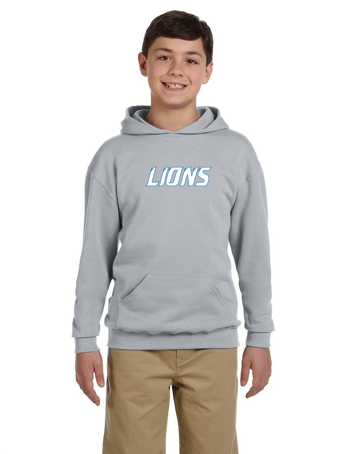 Flag Football Lions - Jerzees Youth 8 oz. NuBlend® Fleece Pullover Hooded Sweatshirt (996Y)