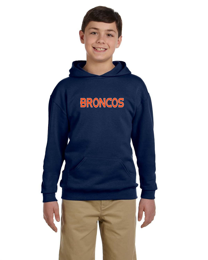 Sudadera con capucha y jersey de vellón NuBlend® de 8 oz para jóvenes de los Broncos de fútbol americano de bandera (996Y)