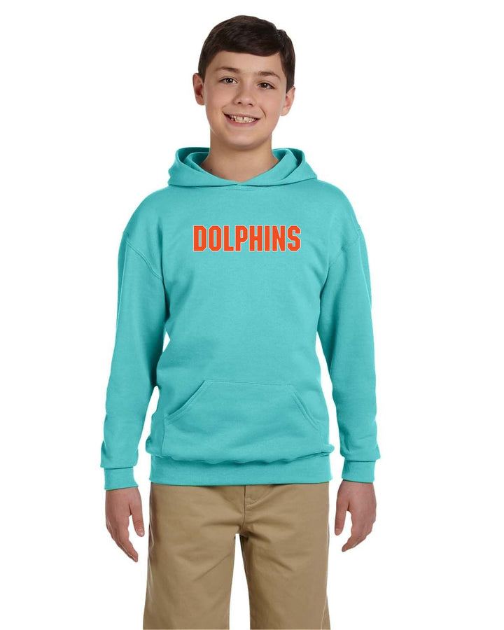 Sudadera con capucha y jersey de polar NuBlend® de 8 oz para jóvenes de los Dolphins Flag Football (996Y)