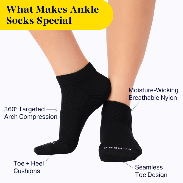 Ankle Compression Socks - 3 Pack