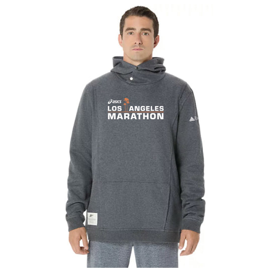 2026 ASICS Los Angeles Marathon - ASICS Unisex Sunday Sana Fleece Hoodie - Dark Heather Grey (2033B739) (LA26-02)