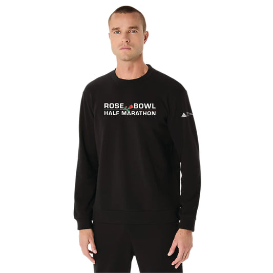 2026 Rose Bowl Half Marathon - ASICS Unisex Sweat Crew Neck Top Performance Black (2031E908) (RB26-02)