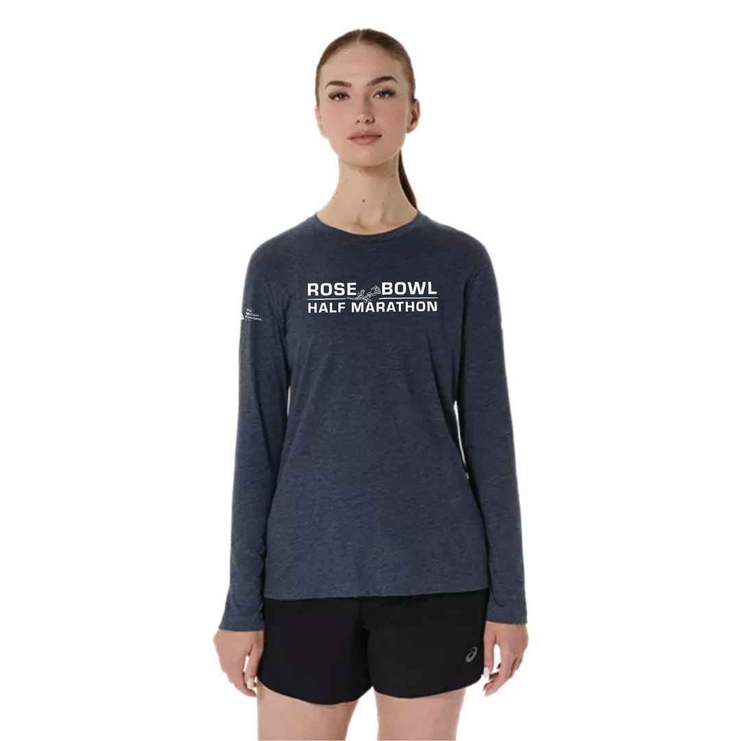 2026 Rose Bowl Half Marathon - ASICS Women's PR Long Sleeve Triblend Tee Peacoat Heather (2012D305) (RB26-03)