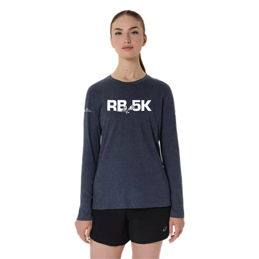 2026 Rose Bowl 5K - ASICS Women's PR Long Sleeve Triblend Tee Peacoat Heather (2012D305) (RB26-09)