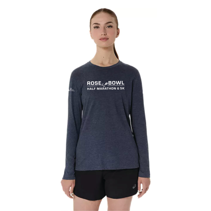 2026 Rose Bowl Half Marathon & 5K - ASICS Women's PR Long Sleeve Triblend Tee Peacoat Heather (2012D305) (RB26-15)