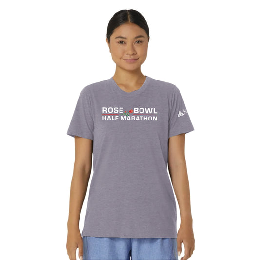 2026 Rose Bowl Half Marathon - ASICS Women's PR Poly Cotton Tee Lavender Grey Heather (2012D014) (RB26-02)