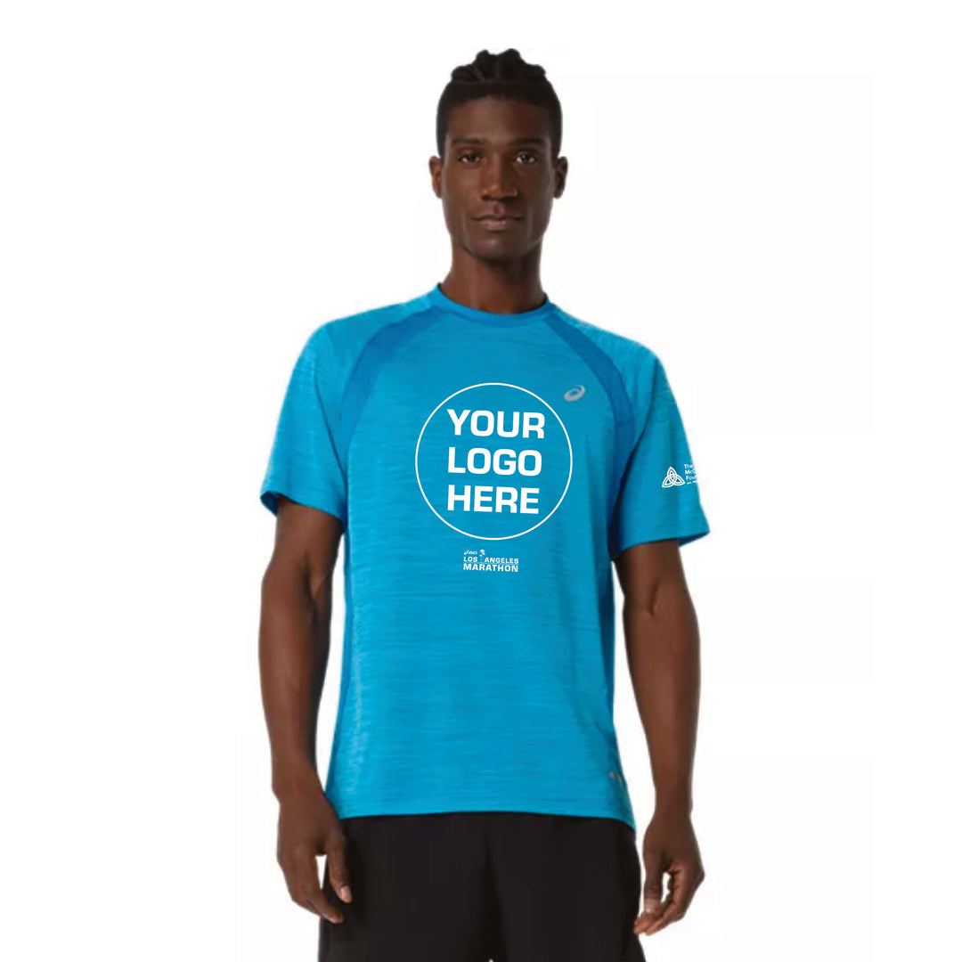 Camiseta ASICS Road SS para hombre, azul egeo (2011D453)