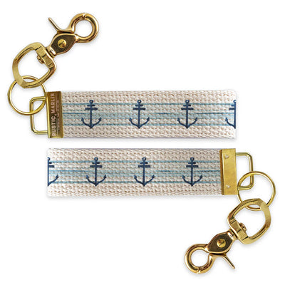 Anchor Blue Ombre Stripe Keychain