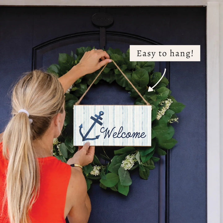 Anchor Welcome Twine Sign