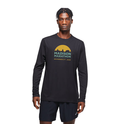 2025 Madison Marathon - ASICS Men's Ready Set Long Sleeve Tee Black (2011b459) (MM-04)