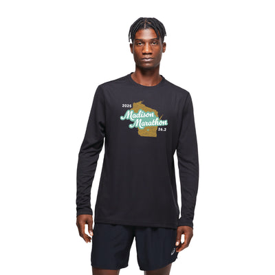 2025 Madison Marathon - ASICS Men's Ready Set Long Sleeve Tee Black (2011b459) (MM-01)