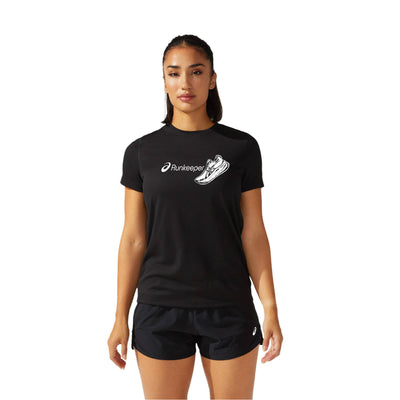 ASICS Runkeeper - Camiseta de manga corta para mujer, color negro