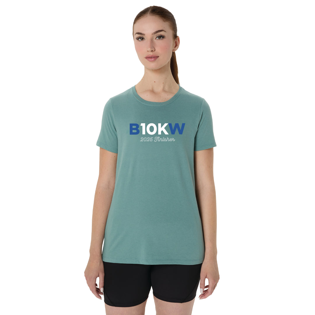 Boston 10K for Women Finisher - ASICS Women's Short Sleeve Tee Celadon (2012D014) (B083)