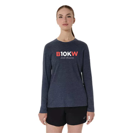 Boston 10K for Women Finisher - ASICS Women's PR Long Sleeve Triblend Tee Peacoat Heather (2012D305) (B084)