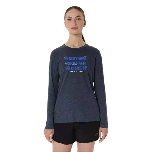 Boston 10K for Women Finisher - ASICS Women's PR Long Sleeve Triblend Tee Peacoat Heather (2012D305) (B085)