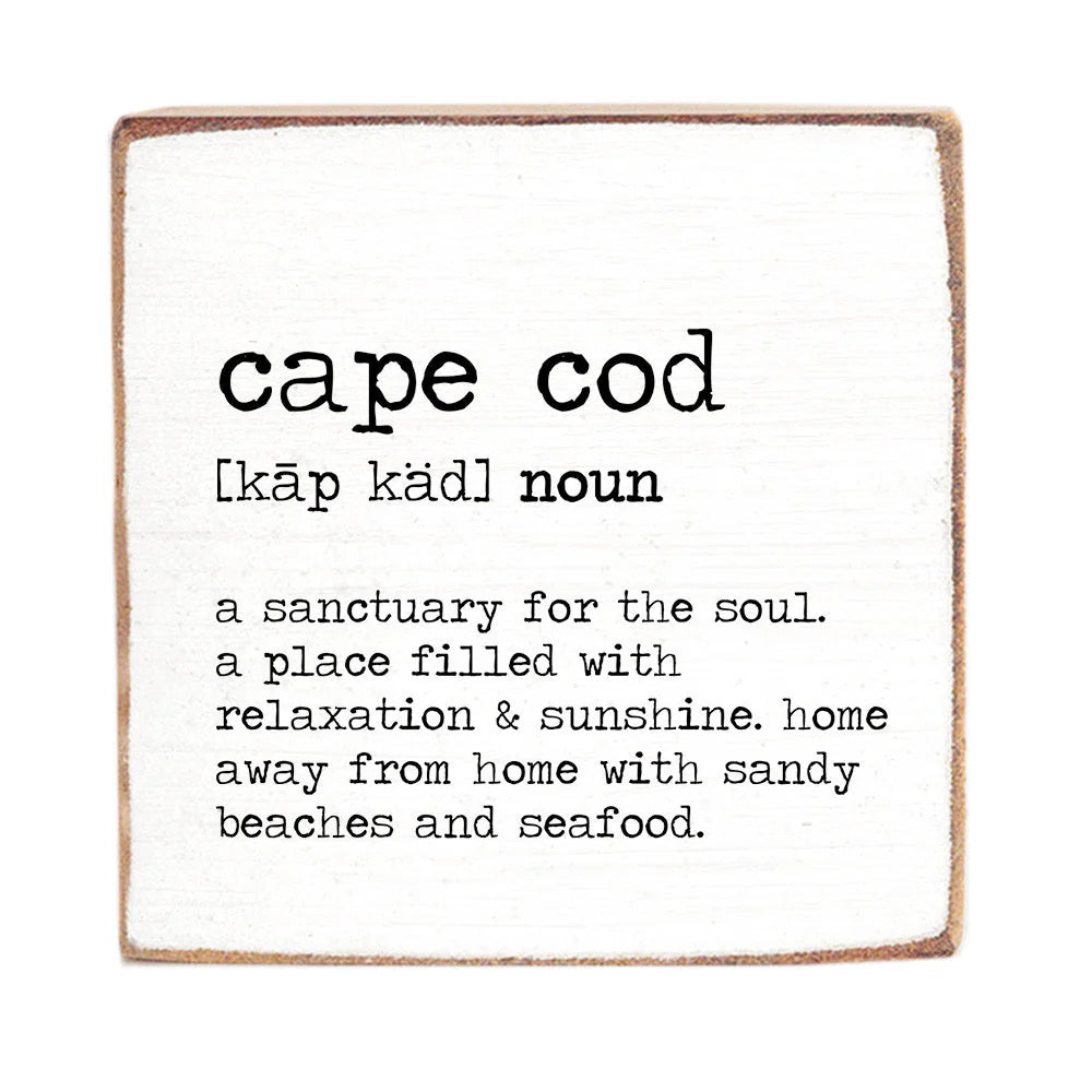 Cape Cod Definition Block Sign