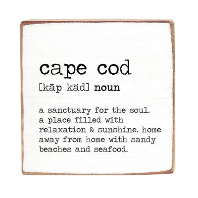 Cape Cod Definition Block Sign