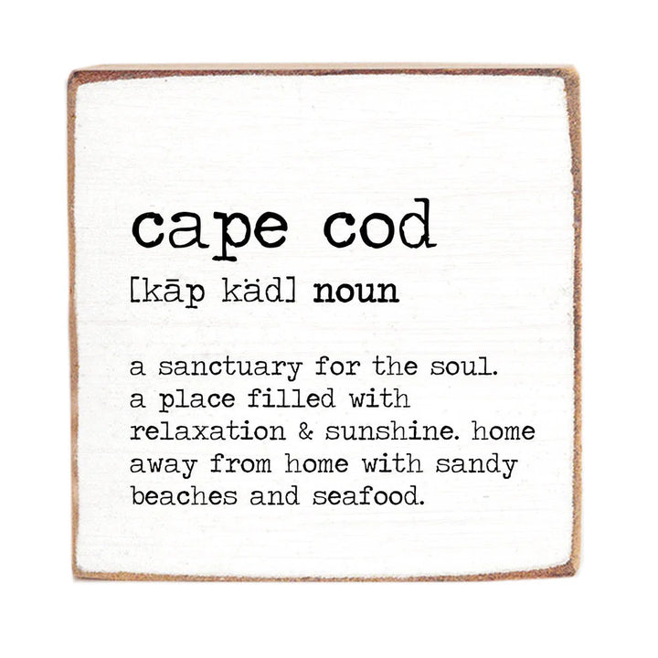 Cape Cod Definition Block Sign