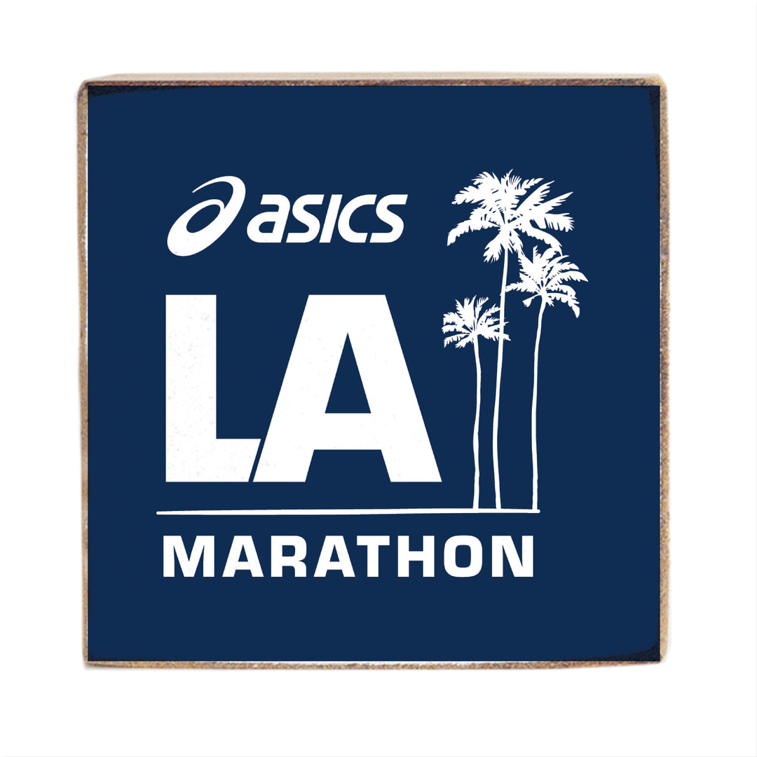 ASICS Los Angeles Marathon Blue Square Block Sign