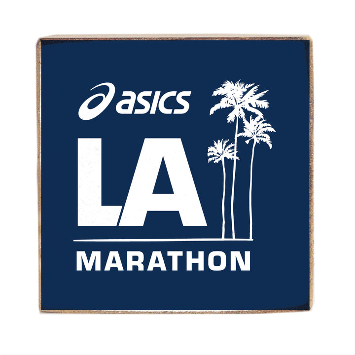 ASICS Los Angeles Marathon Blue Square Block Sign