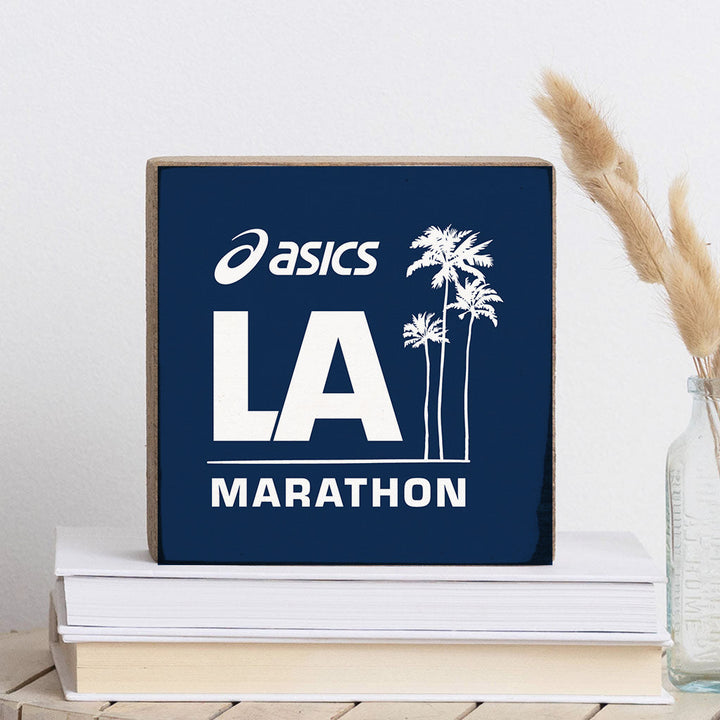 ASICS Los Angeles Marathon Blue Square Block Sign