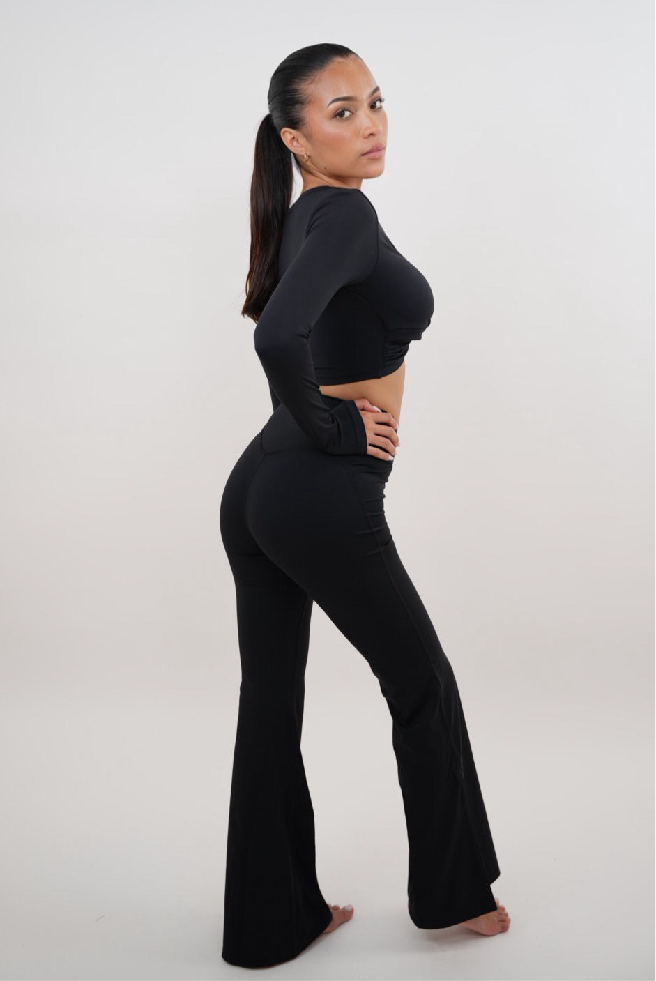 I Am Present Black Stretch Flare Legging