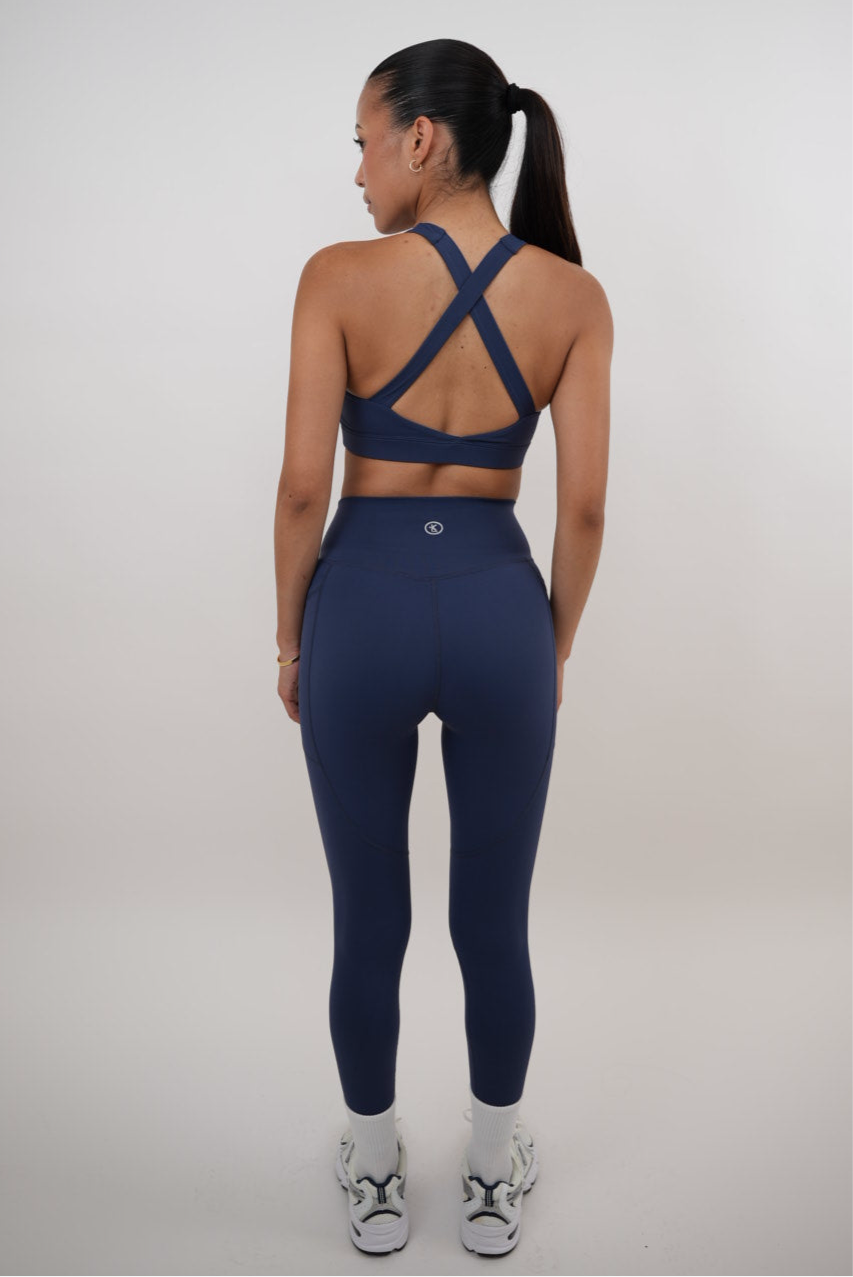 I Am Glowing Navy Blue Quick Dry Butter Legging