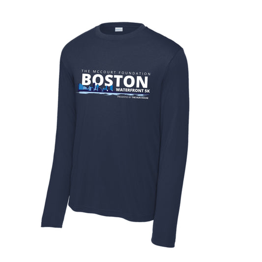 Waterfront 5K Official Logo -  True Navy Unisex Long Sleeve Performance Tee (ST350LS)
