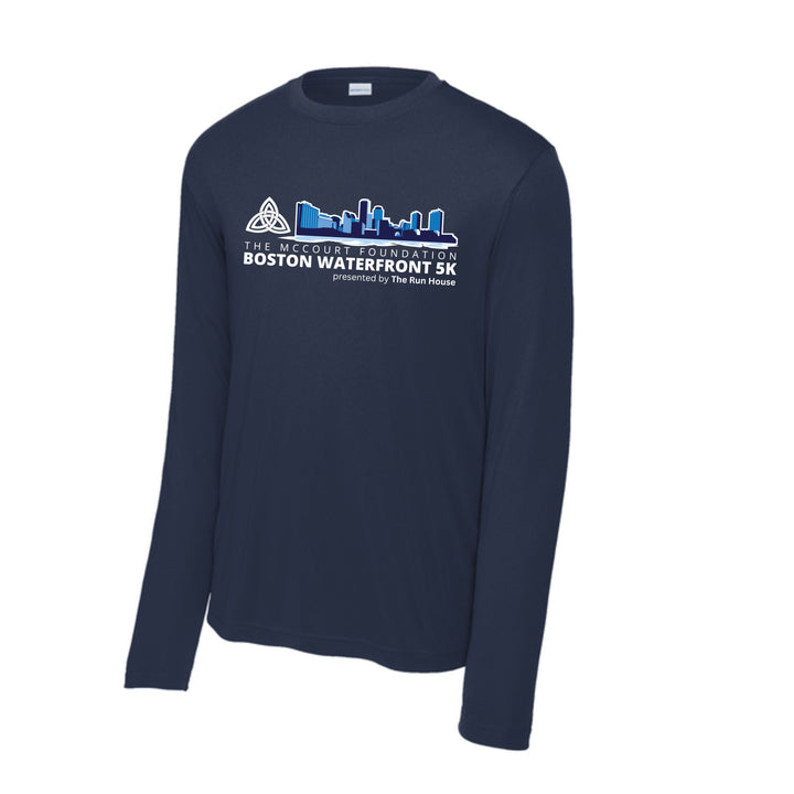 Waterfront 5K Official Logo -  True Navy Unisex Long Sleeve Performance Tee (ST350LS)