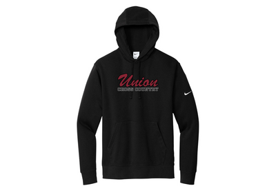 Sudadera con capucha y logo Nike Club Fleece Sleeve de Union College XC (NKDR1499)