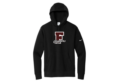 Tienda de la escuela secundaria de Falmouth: sudadera con capucha Nike Club Fleece Sleeve Swoosh (NKDR1499)