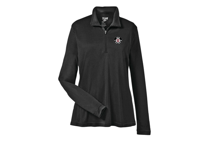 Chaqueta de cremallera corta de alto rendimiento Zone Performance para damas Team 365 de Union College XC (TT31W)