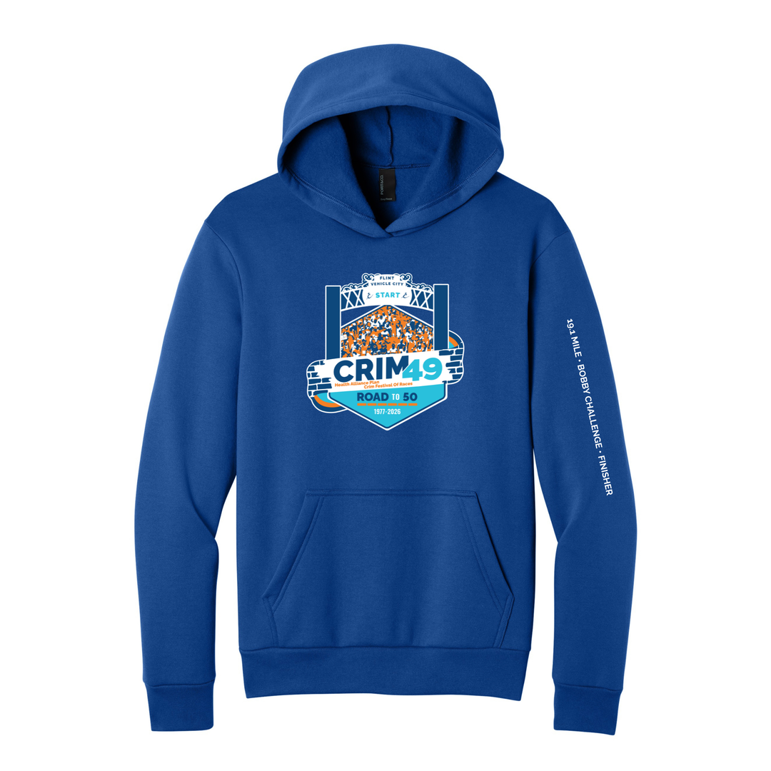 Crim 49 Finisher 2026 - Unisex Fleece Pullover Hooded Sweatshirt- True Royal (PC68H) (Left Chest (CFR-38)) (Copy)