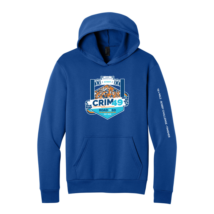 Crim 49 Finisher 2026 - Unisex Fleece Pullover Hooded Sweatshirt- True Royal (PC68H) (Left Chest (CFR-38)) (Copy)