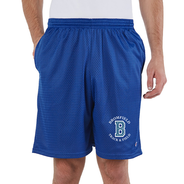 Pantalón corto de malla con bolsillos para adultos Bromfield Track &amp; Field (81622)