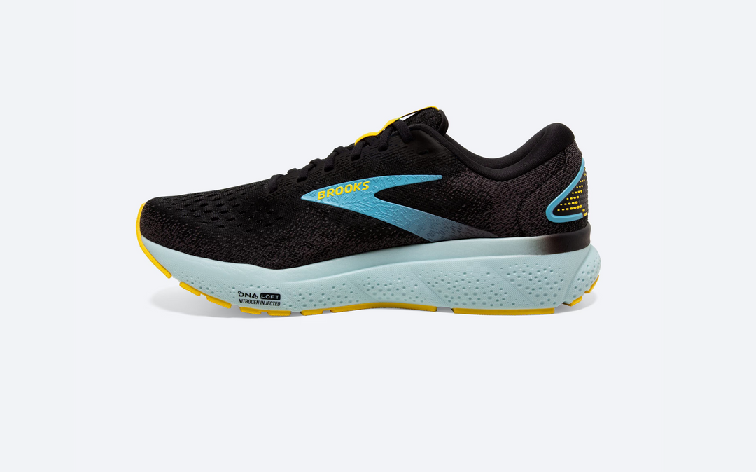 Brooks Ghost 16 Wide para hombre - Negro/Hierro forjado/Azul (1104182E029) 