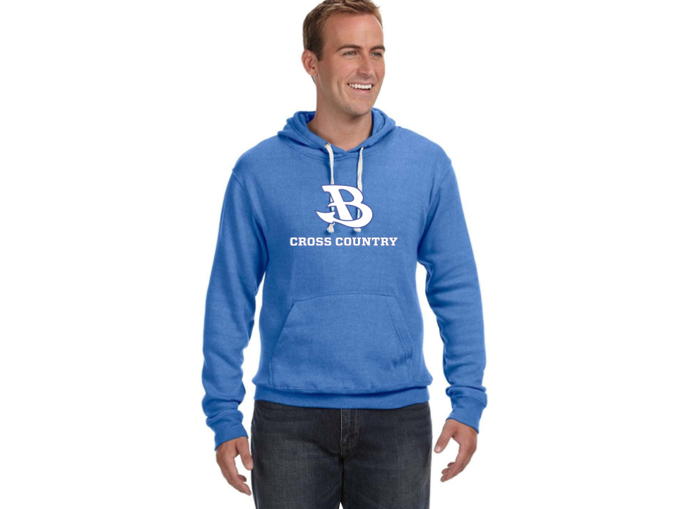 BURLINGTON CROSS COUNTRY J AMERICA ADULT TRIBLEND PULLOVER FLEECE HOODED SWEATSHIRT (JA8871)