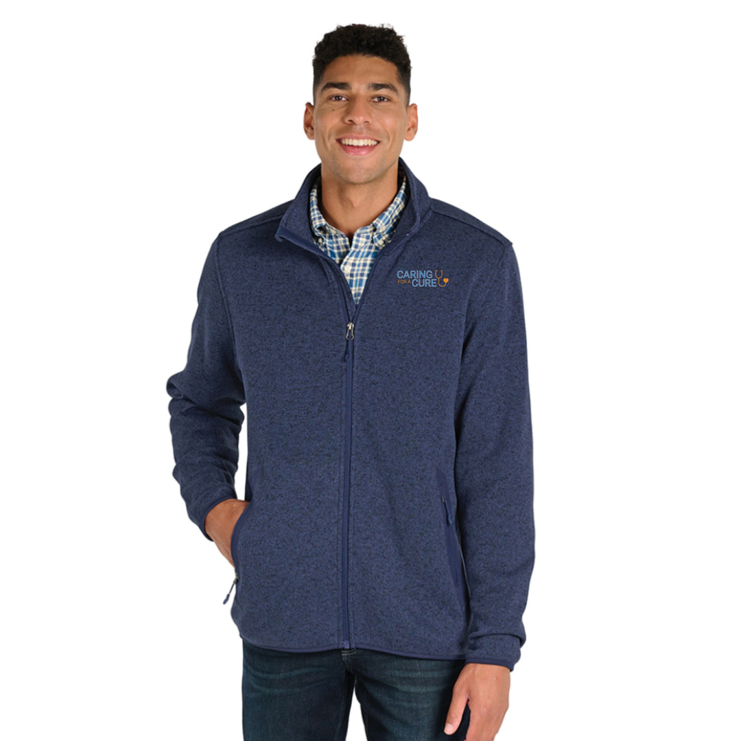 Caring for a Cure- Mens Heathered Fleece Jacket (9493)
