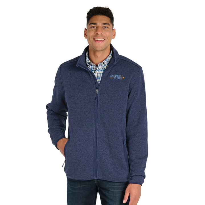 Caring for a Cure- Mens Heathered Fleece Jacket (9493)