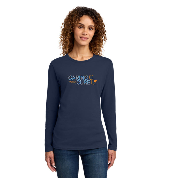 Caring for a Cure - Women's Long Sleeve Core Cotton Tee (LPC54LS)