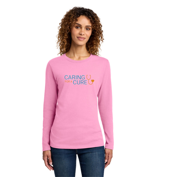 Caring for a Cure - Women's Long Sleeve Core Cotton Tee (LPC54LS)