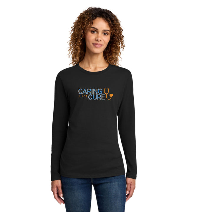 Caring for a Cure - Women's Long Sleeve Core Cotton Tee (LPC54LS)