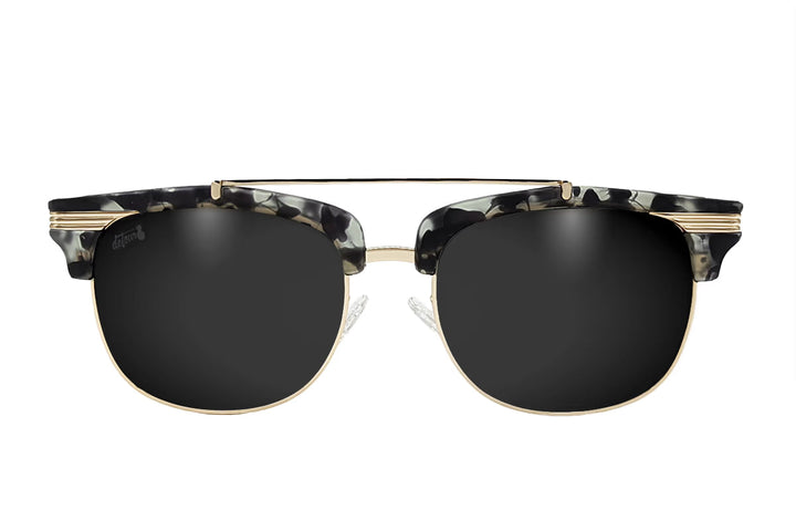 Matte Gray Tortoise Shell Gold - Jet Black Lens Polarized - Castaway