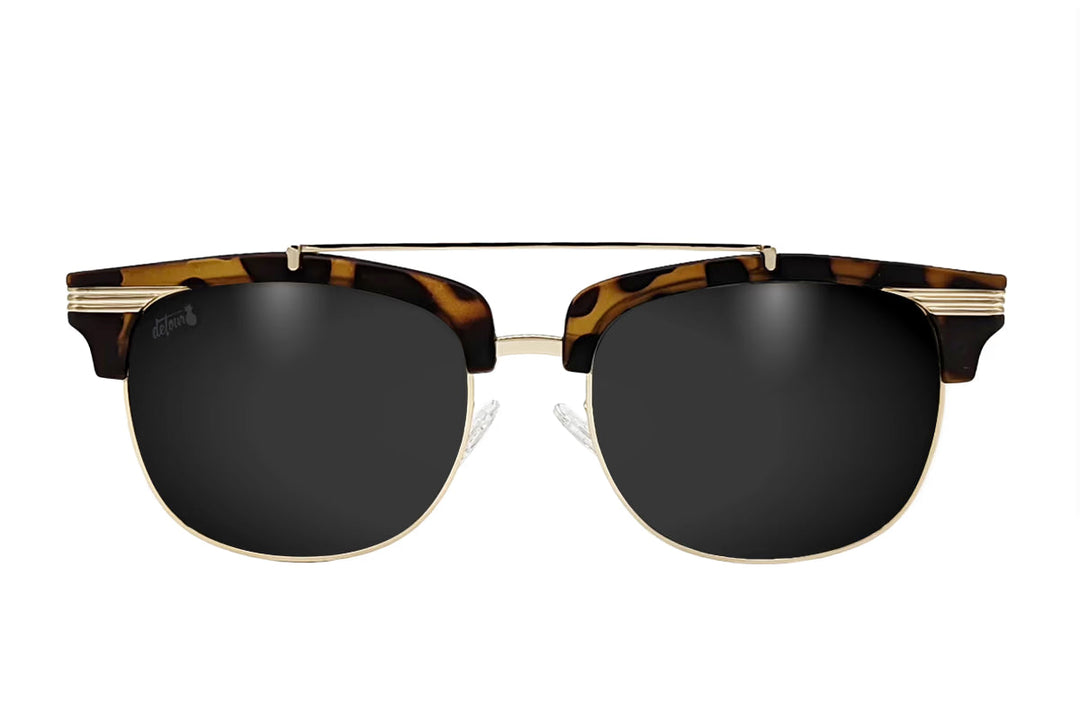 Tortoise Shell Gold - Jet Black Lens Polarized - Castaway