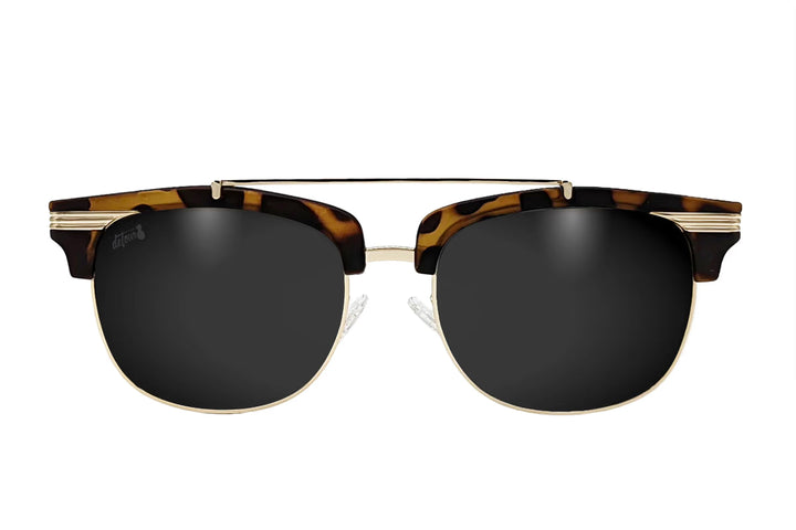 Tortoise Shell Gold - Jet Black Lens Polarized - Castaway