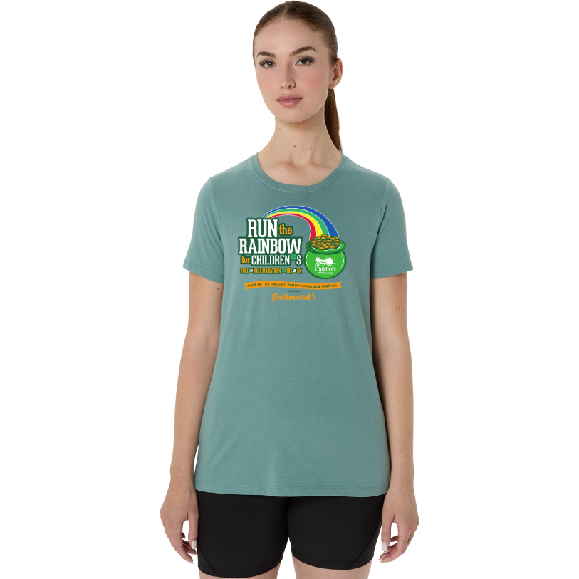 Run the Rainbow - ASICS Women's Short Sleeve Tee Celadon (2012D014) (R022)