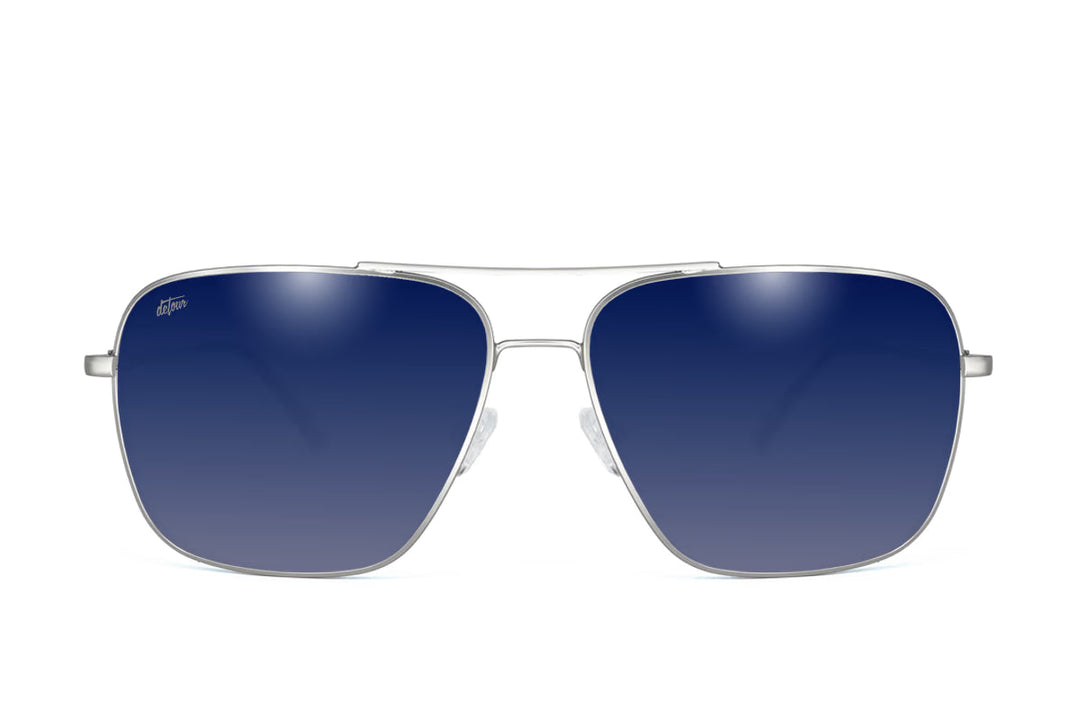 Coastal XL - Matte Silver - Blue Gradient Polarized