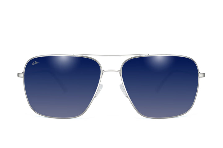 Coastal XL - Matte Silver - Blue Gradient Polarized