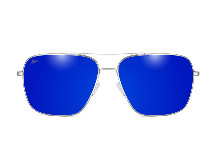 Coastal XL - Matte Silver - Deep Blue Polarized